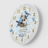 Bluebird Scripture Clock Birdhouse Ecclesiastes Grote Klok (Hoek)