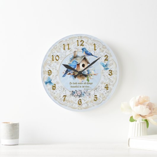 Bluebird Scripture Clock Birdhouse Ecclesiastes Grote Klok (Huis)