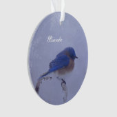 Bluebird Snowy Trees in Winter Ornament (voorkant)