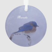 Bluebird Snowy Trees in Winter Ornament (achterkant)