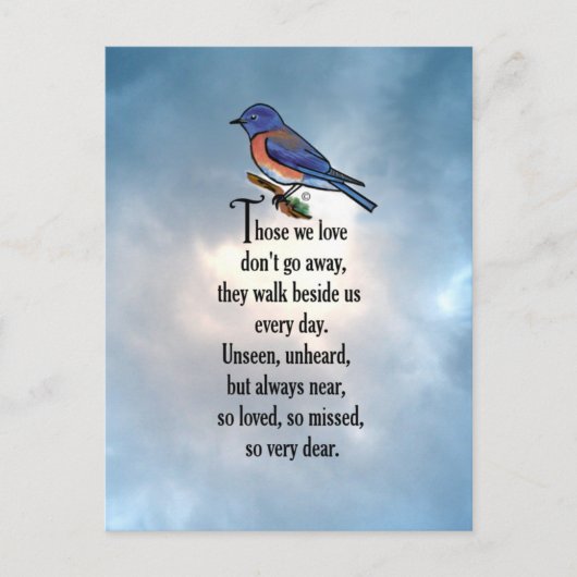 Bluebird "so Loved" Poem Briefkaart (Voorkant)