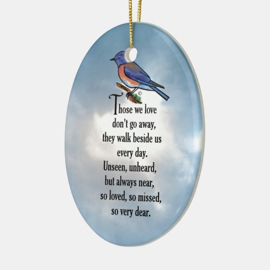 Bluebird "so Loved" Poem Keramisch Ornament (Links)