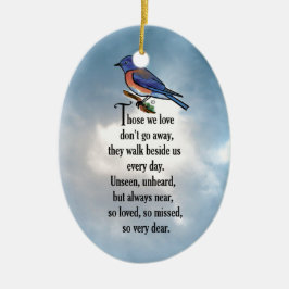 Bluebird "so Loved" Poem Keramisch Ornament