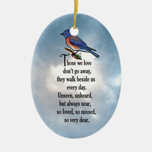 Bluebird "so Loved" Poem Keramisch Ornament (Voorkant)