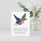 Bluebird Sympathie Funeral Memorial Bedankkaart (Staand voorkant)
