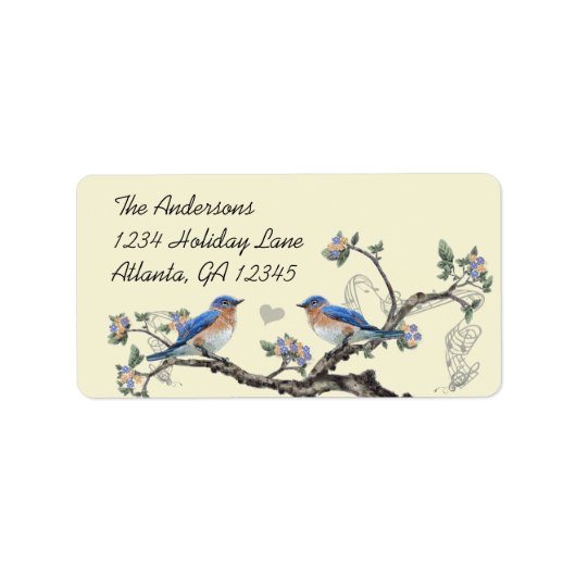  Bluebird Tortelduifjes Enchanted Forest RSVP Etiket (Voorkant)