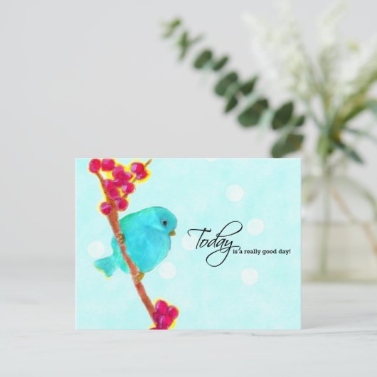 Bluebird - Vandaag is echt een goede dag Briefkaart (Staand voorkant)