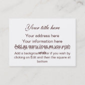 Bluebird Victor Hugo Quote Visitekaartjes (Achterkant)