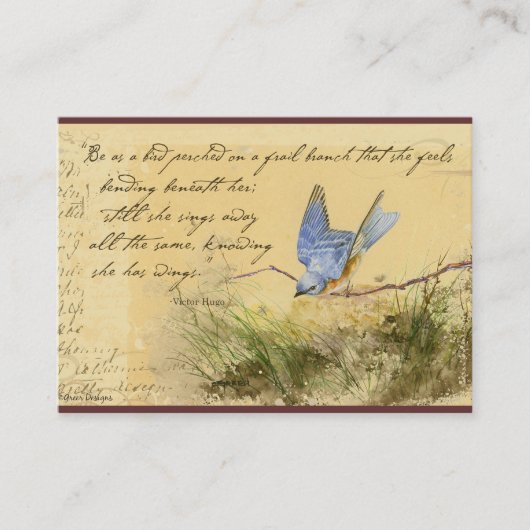 Bluebird Victor Hugo Quote Visitekaartjes (Voorkant)