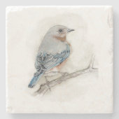 Bluebird Vrouw Stone Onderzetter (Voorkant)