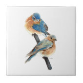 Bluebird Waterverf Art Decor Tegeltje (Voorkant)