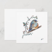 Bluebird Waterverf Bessen Groen Kunst (Voorkant / Achterkant)