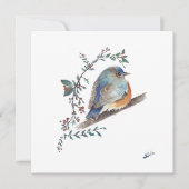 Bluebird Waterverf Bessen Groen Kunst (Voorkant)
