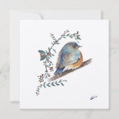 Bluebird Waterverf Bessen Groen Kunst (Voorkant)