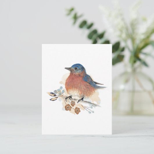 Bluebird Waterverf Blank Note Kaart (Staand voorkant)
