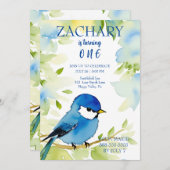 Bluebird Waterverf Verjaardag Kaart (Voorkant / Achterkant)