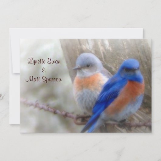 Bluebird Wedding Invitations Kaart (Voorkant)