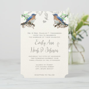  Bluebird Wedding Invitaton #2 Kaart