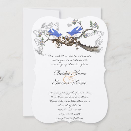  Bluebird Wedding Invitting #2 Kaart (Voorkant)