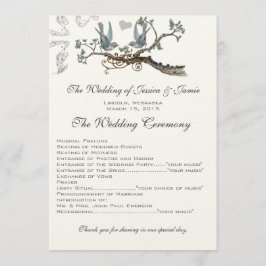  Bluebird Wedding Programs Programmakaart