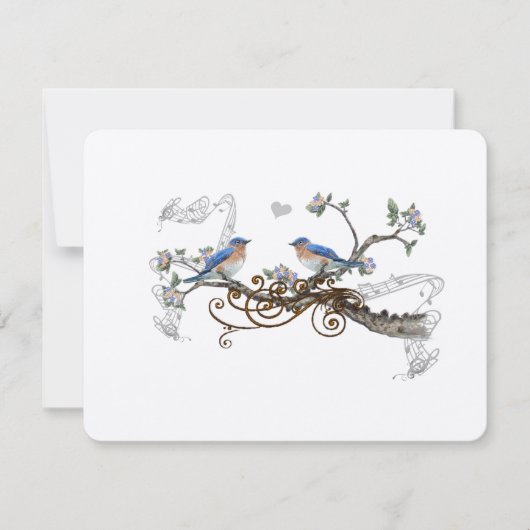  Bluebird Wedding RSVP Kaartje (Voorkant)