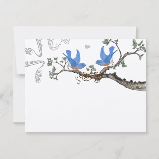 Bluebird Wedding RSVP Kaartje (Voorkant)