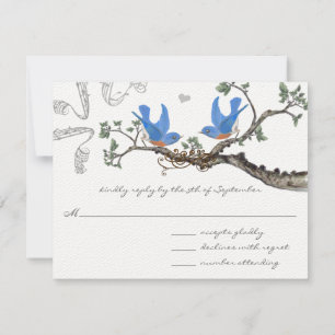Bluebird Wedding RSVP Kaartje