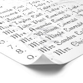  Bluebird Weddings Reception Sezing Chart Poster (Hoek)