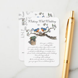  Bluebird Wishing Well Wedding Informatiekaartje