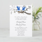 Bluebird Yellow & Paars Wedding Invite Kaart (Staand voorkant)