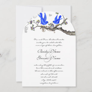  Bluebird Yellow & Paars Wedding Invite Kaart