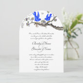  Bluebird Yellow & Paars Wedding Invite Kaart (Staand voorkant)