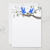 Bluebird Yellow & Paars Wedding Invite Kaart (Achterkant)