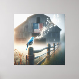 Bluebird zingen een lied canvas afdruk