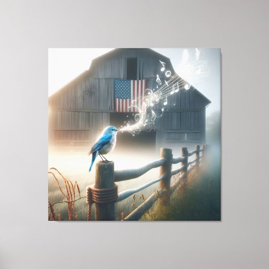 Bluebird zingen een lied canvas afdruk (Voorkant)