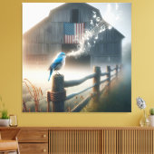 Bluebird zingen een lied canvas afdruk (Insitu (Woonkamer))