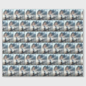 Bluebird zingen in ochtendmist cadeaupapier (Vlak)