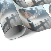 Bluebird zingen in ochtendmist cadeaupapier (Rol Hoek)