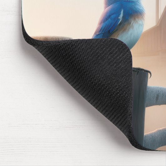 Bluebird zingen met Amerikaanse vlag Muismat (Hoek)