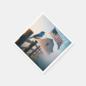 Bluebird zingen met Amerikaanse vlag Servet (Hoek)