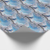 Bluebird zingen op een Cherry Tree Branch Cadeaupapier (Hoek)