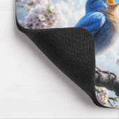 Bluebird zingen op een Cherry Tree Branch Muismat (Hoek)