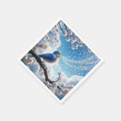 Bluebird zingen op een Cherry Tree Branch Servet (Hoek)