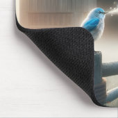 Bluebird zingen op een hek van het land muismat (Hoek)