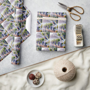 Bluebird zingt op een Grapevine Cadeaupapier