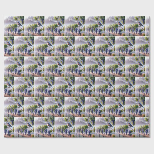 Bluebird zingt op een Grapevine Cadeaupapier (Vlak)