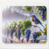 Bluebird zingt op een Grapevine Muismat (Voorkant)