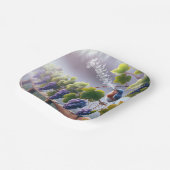 Bluebird zingt op een Grapevine Papieren Bordje (Gebogen)