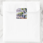 Bluebird zingt op een Grapevine Vierkante Sticker (Tas)