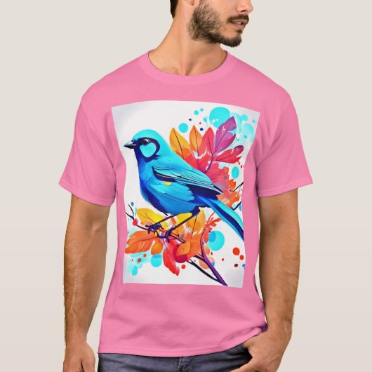 Bluebird's Bliss Kunst T-shirt (Voorkant)